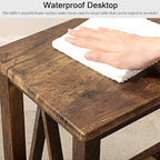 End Side Table with Storage Shelf Rectangle Narrow Nightstand Console Tables - Image 7
