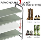 INGIORDAR Shoe Rack 4 Tier Long Storage Organizer Wide Metal Shoe Shelf - Image 5