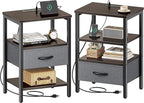 SUPERJARE Nightstand Set of 2, Bed Side Tables by SUPERJARE