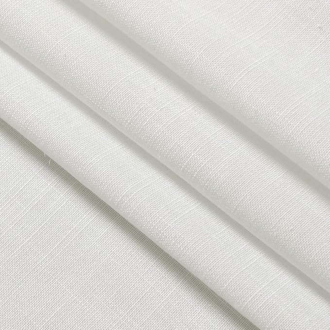 Off White Cafe Curtains 45 Inch Length Set 2 Panel Back Tab Pocket Semi Sheer - Image 6