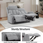 CANMOV Manual Recliner Sofa Set, Fabric Recliner Living Room Furniture Sets - Image 7