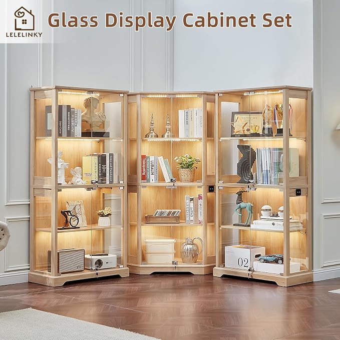 LELELINKY Farmhouse Display Cabinet - Image 9