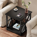 GreenForest End Table with 2-Tier Storage Shelf, 19.7 inch Side Table - Image 2