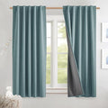 NICETOWN Skylark Blue Thick Linen Blend 100% Blackout Curtains by NICETOWN