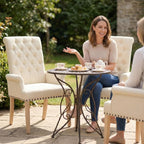 Modern Upholstered Fabric Dining Chairs Set of 2, Accent Chairs - Image 3