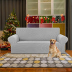 Stretch Loveseat Couch Cover, 2 Cushion Couch Slipcover, Elastic Bottom - Image 2