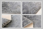 Custom Length Hallway Runner Rug, Slip Resistant, Floral Grey, 26 Inch X 22 feet - Image 5
