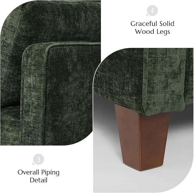 Luxury Oversized Accent Chair, 40.9" Upholstered Comfy Piping Single Armchairs - Image 7