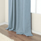 Slate Stone Blue Linen Blackout Curtains 90 Inch Long 2 Panels - Image 8
