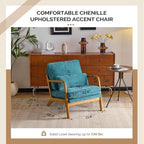 VINGLI Chenille Mid-Century Modern Accent Chair Set of 2, Cute Reading Arm Chair - Image 2