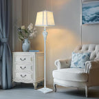 Vintage Floor Lamp with Nightlight, Washed Blue Finish Farmhouse Style Design - Image 6