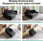 Novilla 138" Modular Sectional Sofa, Modular Sectional Couches - Image 18