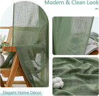 Chyhomenyc Sage Green Semi Sheer Curtains 96 Inches Long 2 Panels - Image 8