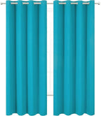 Teal Thermal Blackout Curtains/52 x 95 Inch/Set of 2 Panels Room Darkening - Image 2