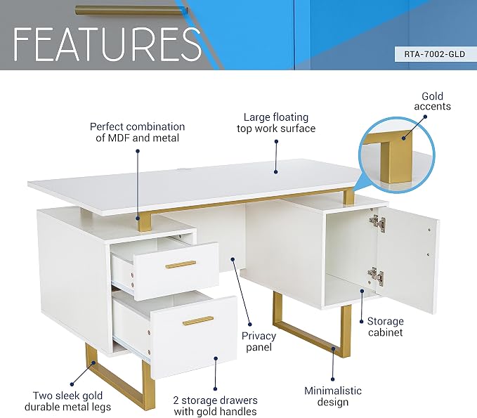 Techni Mobili Storage Drawers and Cabinet 51.25” W-Modern Office Large Floating - Image 4