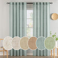 MIULEE Sea Green Linen Curtains 52x84 Inch by MIULEE