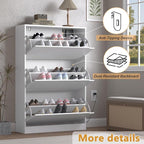 BORNOON Shoe Cabinet with Odor Control and Back Panels, Deodorizing Slim 3-Flip - Image 6