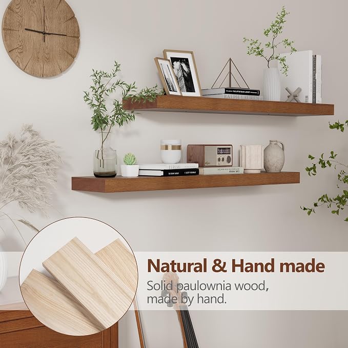 fuqing Rustic Floating Shelves for Wall, 36 Inch Floating Shelves Set of 2 - Image 4