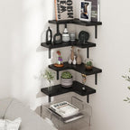Venusmiles Corner Floating Shelves Set of 4, Wall Mounted L-Shaped Storage - Image 7