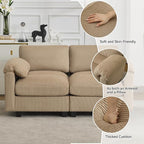 61'' Modular Loveseat Sofa, Extra Deep Seat Cloud Couch - Image 3