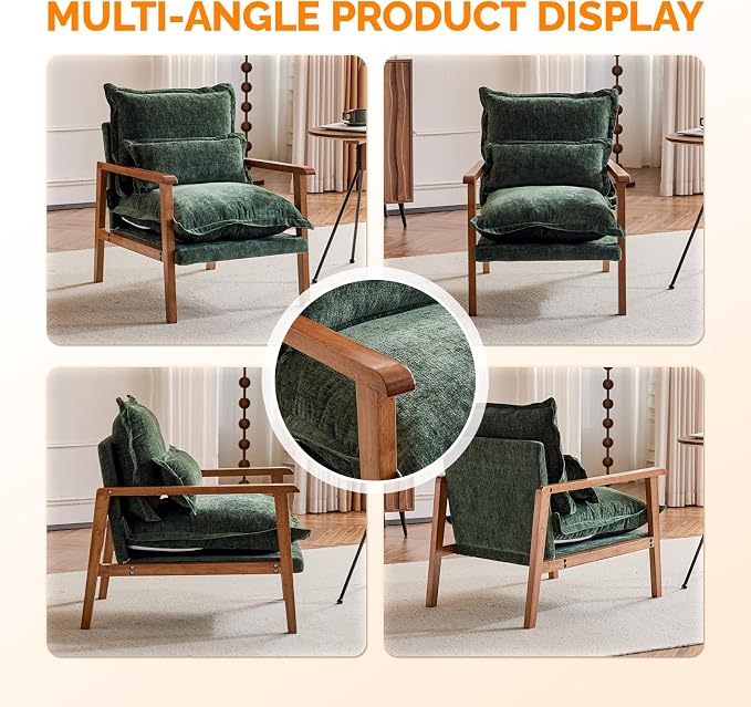 VINGLI Mid-Century Modern Cloud Accent Armchairs set of 2 - Image 3