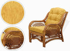 Malibu Lounge Set of 4: 2 Natural Rattan Wicker Chairs, Three-Seater Sofa - Image 4
