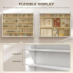 HOMCOM 5-Tier Display Cabinet, Glass Door Cabinet - Image 4