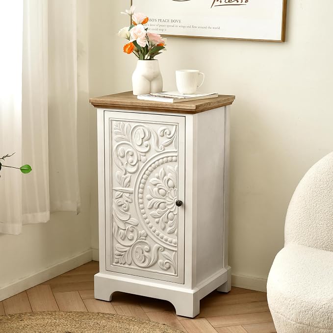 eHemco Ornate Floral Carved End Table - Image 2