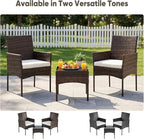 DUMOS 3 Piece Patio Furniture Set, All-Weather Outdoor Wicker Chairs - Image 4