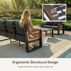 Aoxun Aluminum Patio Furniture Set, 7 Seats Luxury Metal Patio Furniture - Image 5