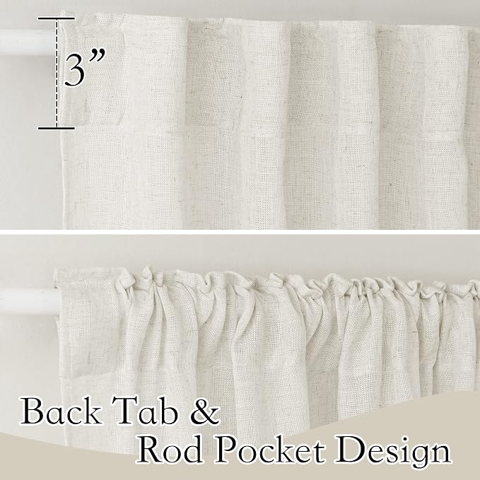 RYB HOME Linen Sheer Curtains - Image 2