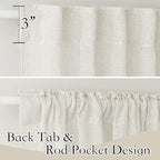 RYB HOME Linen Texture Sheer Curtains 84 inches, Rustic Style Solid Sheer - Image 2