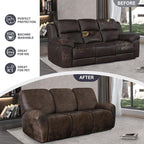 ANARACHON Leather Look Recliner Couch Cover, 8-Pieces Stretch Recliner Sofa - Image 6