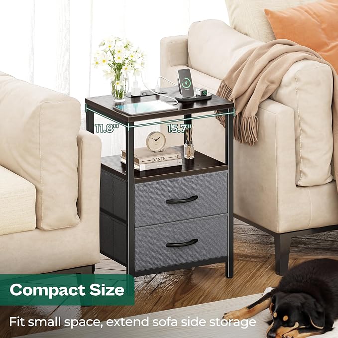 Huuger Nightstands Set of 2, End Tables - Image 5