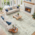 10x12 Washable Area Rug for Living Room Bedroom: Non-Slip Modern Gray White | by Oriannal