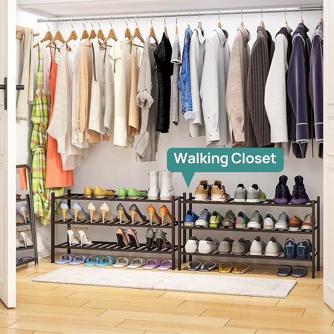 viewcare Long Shoe Rack, Bamboo Wood Shoe Rack - Image 4