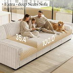 Belffin Plush Corduory Sectional Sleeper Sofa - Image 7