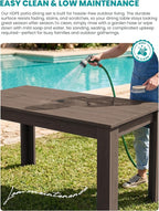 SERWALL Patio Dining Set with 15FT Double Side Umbrella, Outdoor Dining Sets - Image 4