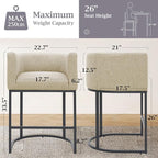 ClinQ 26" H Counter Height Bar Stools Set of 2, Modern Barrel Counter Stools - Image 2