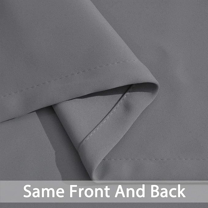 Yakamok Grey Room Darkening Curtains 42x63 inch Gray Grommet-Living Room | 2 - Image 5