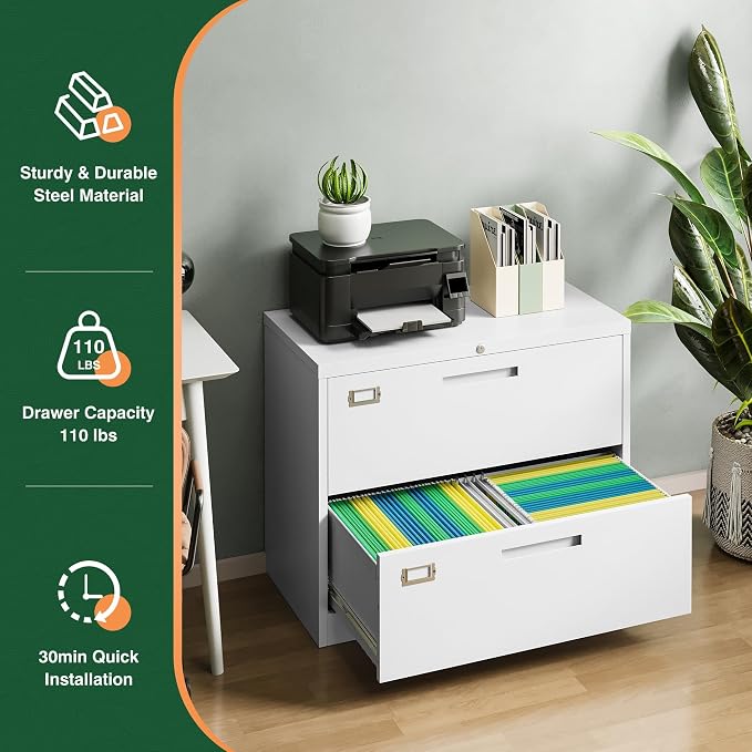Letaya 2 Drawer Metal Filing Organization Office Cabinets - Image 7