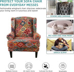 KRFOONN Stretch Wing Chair Slipcovers Printed 2 Piece Wingback Chair Covers - Image 5