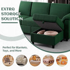 Vongrasig Convertible Sectional Couch, 3 Seat L Shaped Sofa - Image 5