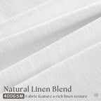 Pleated Linen Snow White Curtains 96 Inches Long 2 Panels Set | Neutral - Image 3