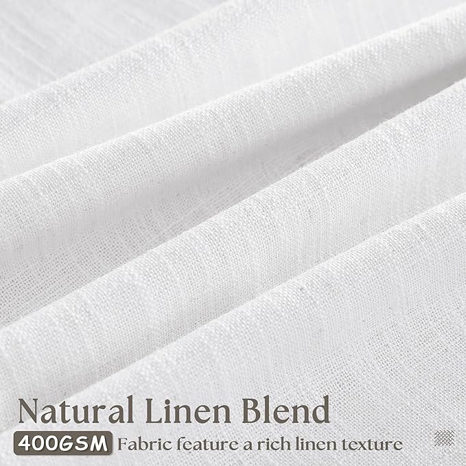 Snow White Pinch Pleated Linen 102 Inch Curtains 60 Inch Width | Linen Blend - Image 2