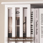 YOWOS Rotating Bookshelf Tower, 360° Display Spinning Bookcase, Bamboo - Image 8