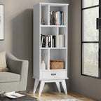 SIMPLIHOME Draper Solid Hardwood 64 inch x 22 inch Mid Century Modern Bookcase - Image 2