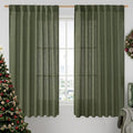Light Filtering Linen Curtains 63 inches Long by LAMIT