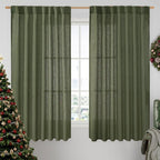 Light Filtering Linen Curtains 63 inches Long by LAMIT