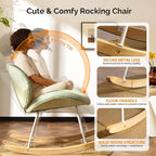 VINGLI 25.6" Extra Wide Criss Cross Nursery Rocking Chair, Cute Curved 115° - Image 4